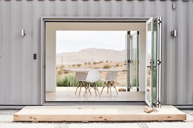 WHAT ARE THE 5 BEST BEDS FOR SHIPPING CONTAINER HOMES? 14 From Curbed.com- Architect and designer Ben Uyeda repurposed three shipping containers into an easy, breezy Joshua Tree compound. Photo by Brandon Aquino/Goal Zero