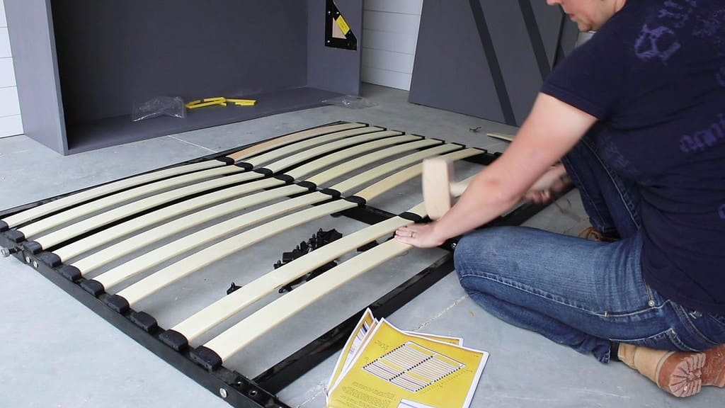 DIY FULL MURPHY BED KIT - EASY TO FOLLOW 7 STEP-BY-STEP GUIDE 18 installing the slats