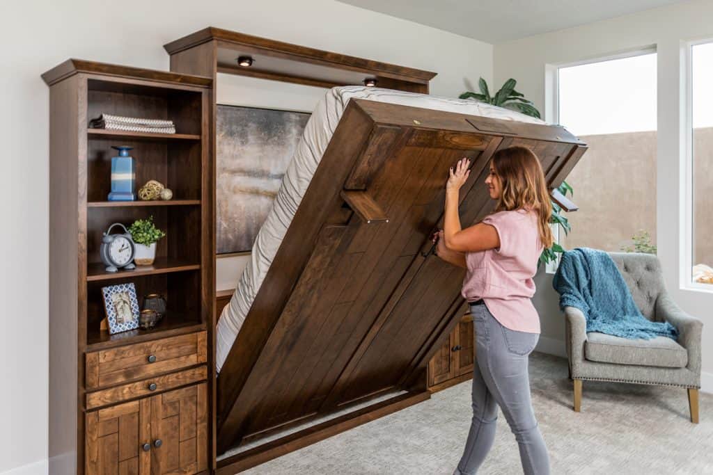 5 CREATIVE WAYS TO USE MURPHY BEDS IN SMALL SPACES 10 A murphy bed folding down