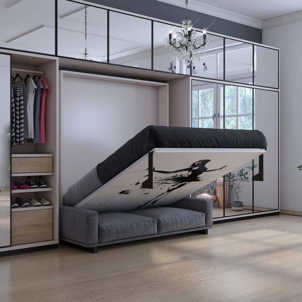 WHAT IS A TINY HOUSE? THE AFFORDABLE HOUSING OPTION EXPLAINED IN 2024 20 Murphy Bed with sofa