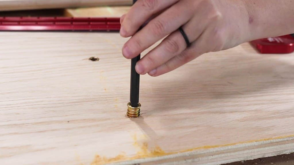DIY FULL MURPHY BED KIT - EASY TO FOLLOW 7 STEP-BY-STEP GUIDE 11 installing the threaded insert