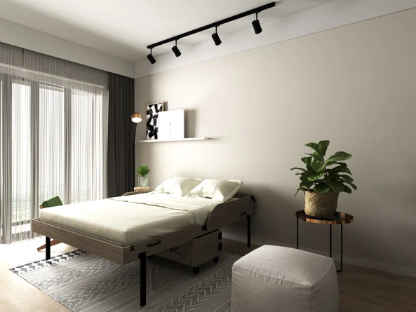 HOW TO BUY A MURPHY BED FOR SMALL ROOMS - COMPREHENSIVE GUIDE 6 murphy bed in a side table opened up