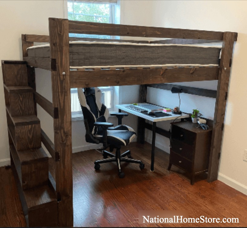 7 BEST QUEEN LOFT BEDS FOR ADULTS - RECLAIM YOUR SPACE 3 The Brute Queen loft bed from National Home Store