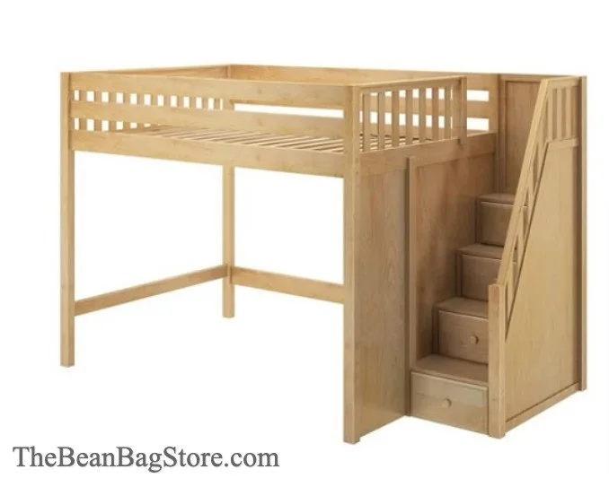7 BEST QUEEN LOFT BEDS FOR ADULTS - RECLAIM YOUR SPACE 10 Hayes Natural Queen loft bed with stairs