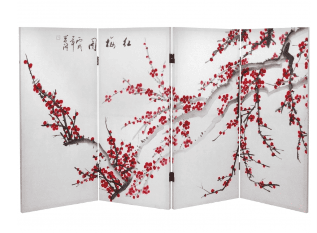 27 PRACTICAL STUDIO APARTMENT ROOM DIVIDER IDEAS TO CREATE MULTIPLE ROOMS 9 Cherry Blossom room divider as art