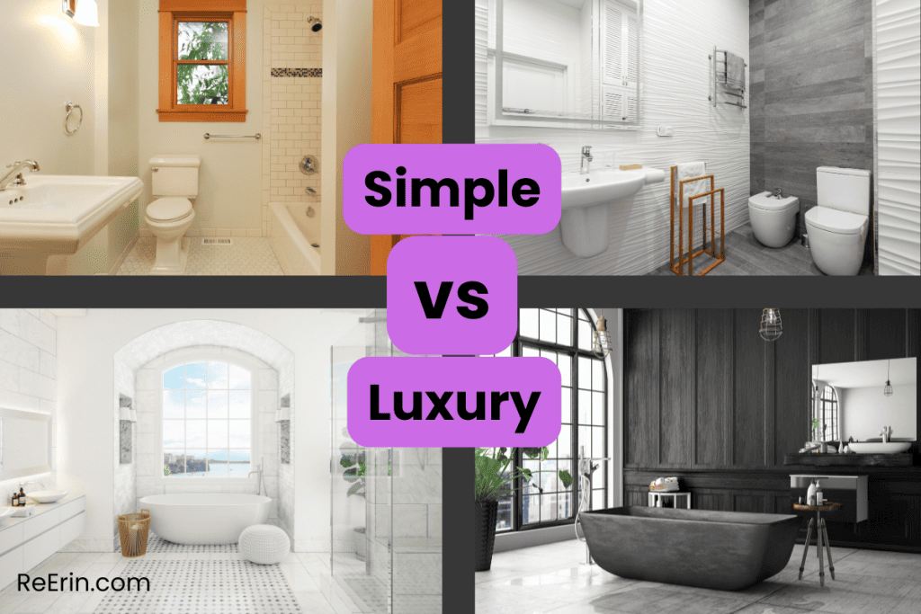 COST TO BUILD AN ADU, COSTLY MISTAKES TO AVOID & MONEY SAVING TIPS 10 simple vs luxury bathroom