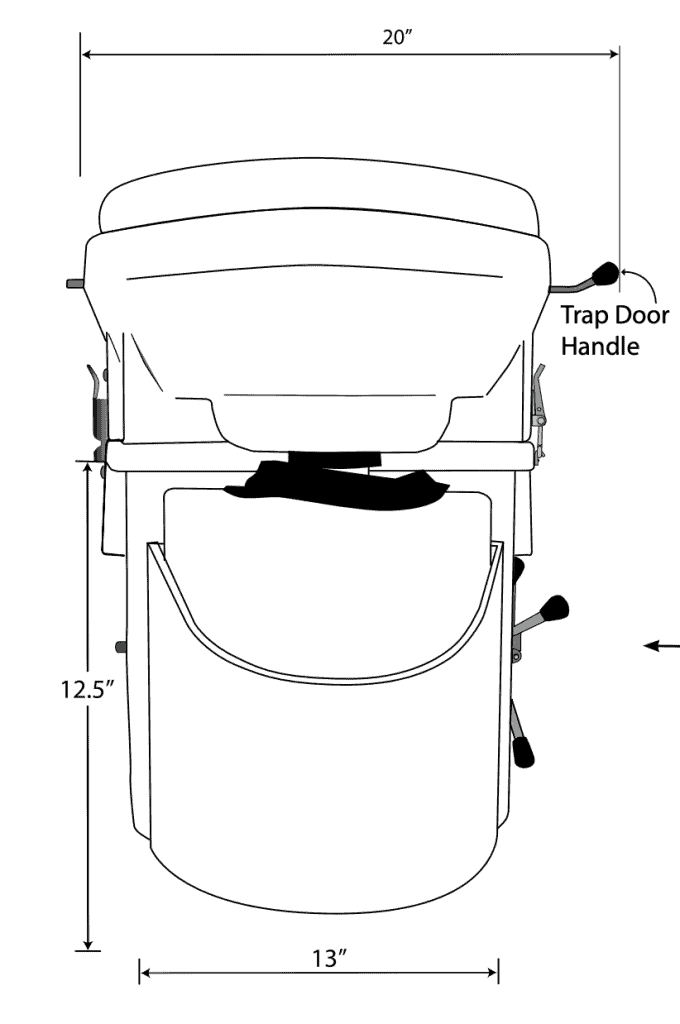 NATURE'S HEAD COMPOSTING TOILET REVIEW 7 Front view of toilet