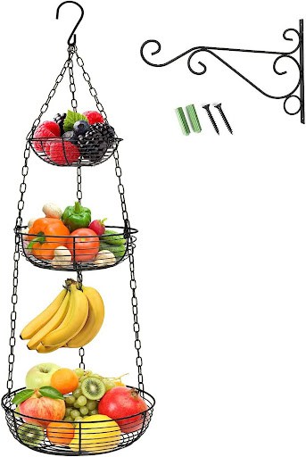 MAKING THE MOST OF AN ADU KITCHEN: EASY TIPS FOR SAVING SPACE & MONEY 11 3 Tier Hanging Fruit Basket with Banana Hook, Heavy Duty Wire Hanging Baskets for Kitchen Storage, 36 Inch Hanging Vegetable Produce Basket Organizer