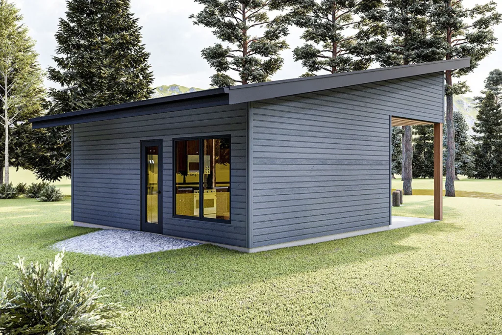 THE BEST ADU PLANS UNDER 500 SQ FT: TINY LIVING, BIG STYLE 79 485 sq ft Cabin Retreat back