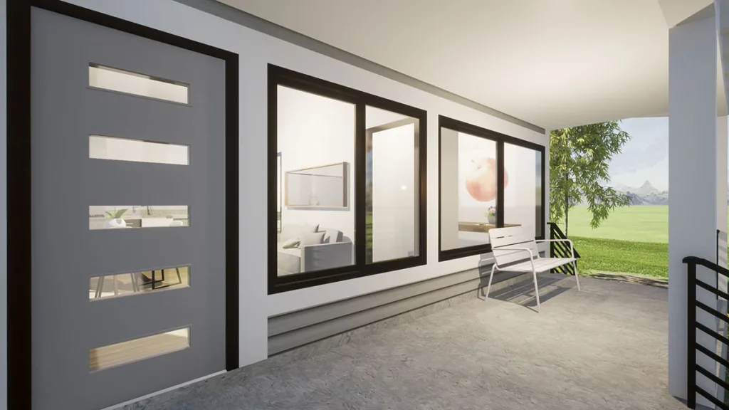 THE BEST ADU PLANS UNDER 500 SQ FT: TINY LIVING, BIG STYLE 45 AD 499 ADU with office front porch