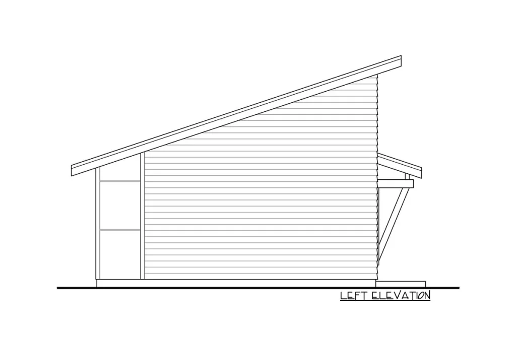 THE BEST ADU PLANS UNDER 500 SQ FT: TINY LIVING, BIG STYLE 52 AD Guest cabin with sep living left elevation