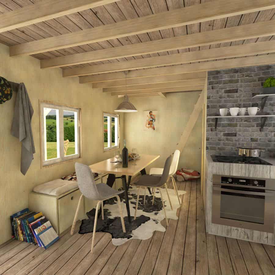 THE BEST ADU PLANS UNDER 500 SQ FT: TINY LIVING, BIG STYLE 13 Chloe eating space