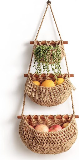 MAKING THE MOST OF AN ADU KITCHEN: EASY TIPS FOR SAVING SPACE & MONEY 10 Hanging Fruit Basket, 3 Tier Over the Door Organizer, Handmade Woven Jute Wall Baskets for Organizing, BOHO Decor, Storage for Kitchen, Living & Bathroom Bedroom.