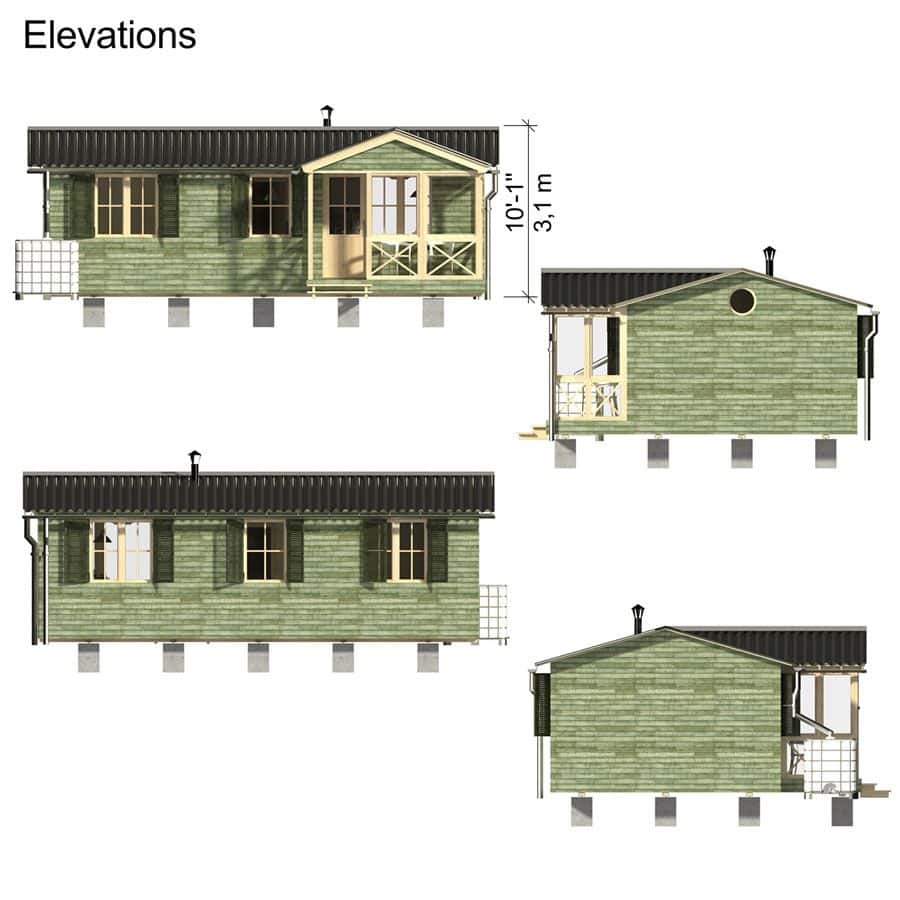 THE BEST ADU PLANS UNDER 500 SQ FT: TINY LIVING, BIG STYLE 41 Isla elevations