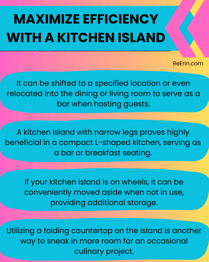 AN EFFICIENCY KITCHEN: DESIGN TIPS & IDEAS TO MAXIMIZE SPACE 20 Kitchen island to max space