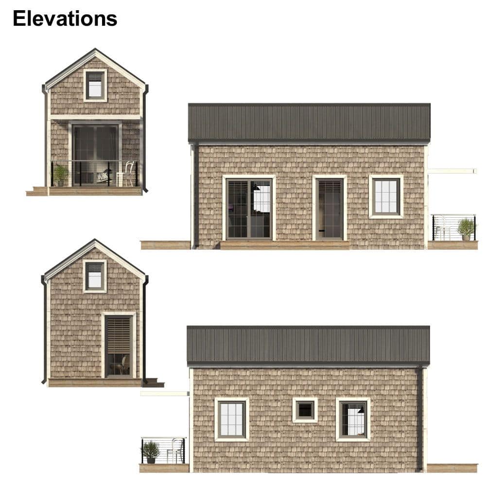 THE BEST ADU PLANS UNDER 500 SQ FT: TINY LIVING, BIG STYLE 70 Lori elevations