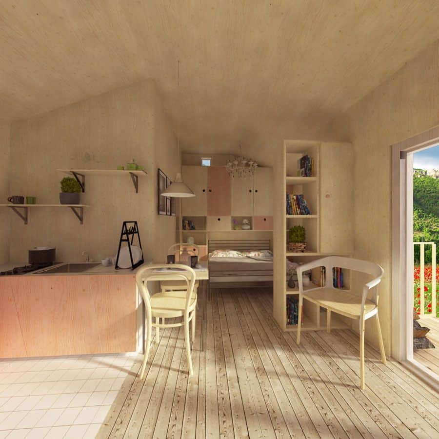 THE BEST ADU PLANS UNDER 500 SQ FT: TINY LIVING, BIG STYLE 7 Mila living room kitchen