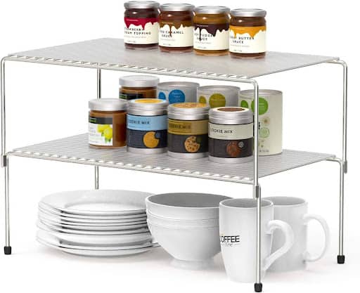 MAKING THE MOST OF AN ADU KITCHEN: EASY TIPS FOR SAVING SPACE & MONEY 16 Set of 2 Kitchen Cabinet Organizer and Storage Shelves Stackable Expandable Storage Racks with Anti-slip Liners for Cabinet Pantry,