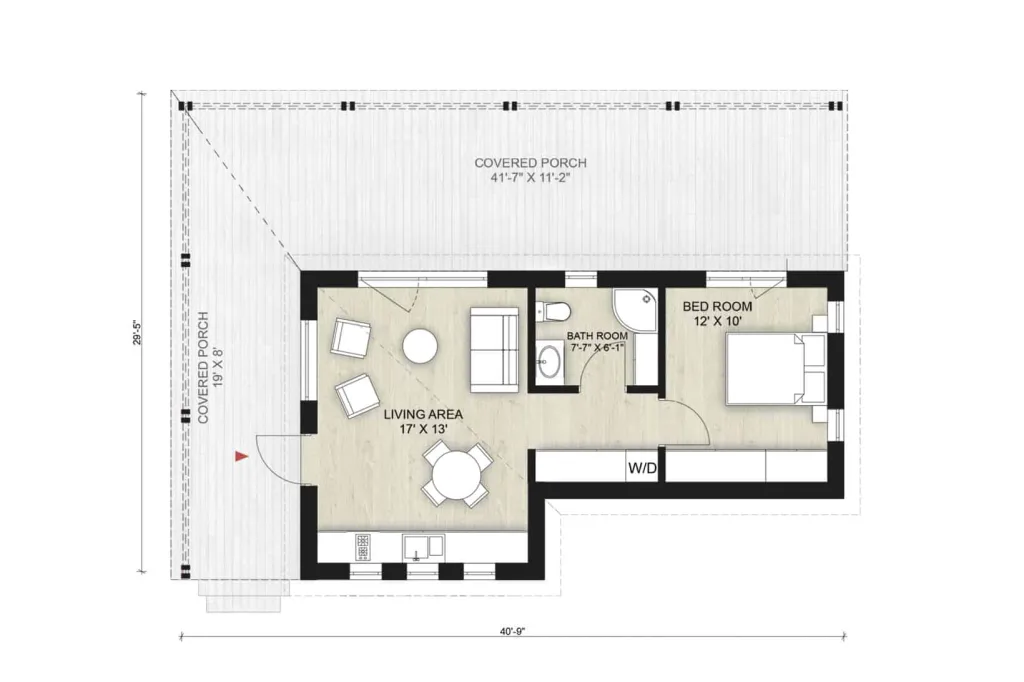 THE BEST ADU PLANS UNDER 500 SQ FT: TINY LIVING, BIG STYLE 72 Truoba Mini 117 floor plan