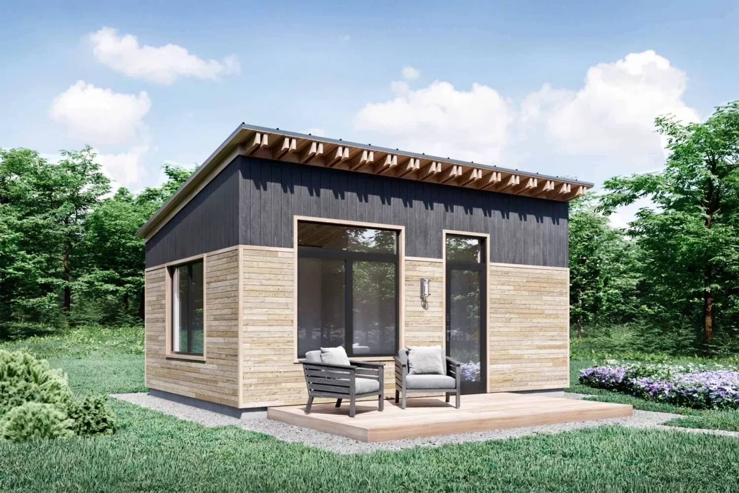 THE BEST ADU PLANS UNDER 500 SQ FT: TINY LIVING, BIG STYLE 20 Truoba-Mini-121-front view